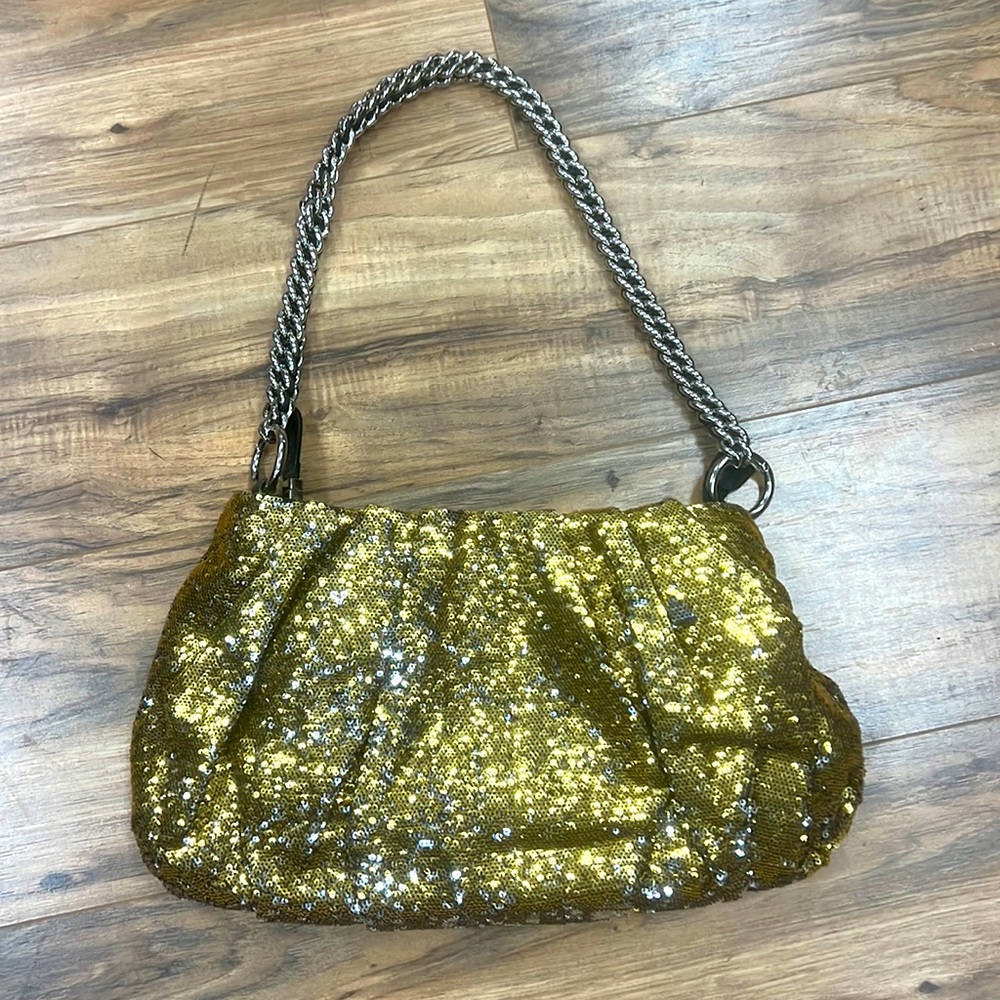 OrYANY | Gwen Stefani Wendy gold/silver sequin chain hand bag purse w/dust bag